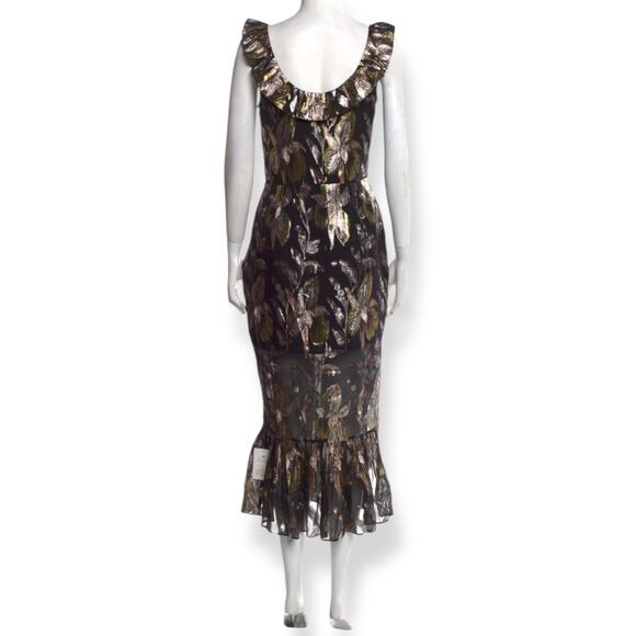 New w/ Tags WE ARE KINDRED silk metallic floral dress HARLOW FLOUNCE gown. - Picture 17 of 17